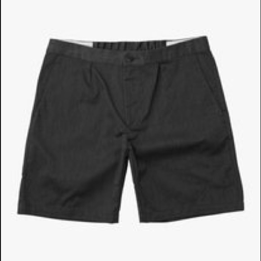 RVCA Gray and Black Flat Front Shorts